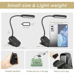 OSQI Lampe De Lecture à Clipser, Lampe De Lecture Pour Lire Au Lit, Lampe De Lecture Rechargeable Par USB Avec 16 LED, 5 Luminosités Et 3 Modes De Couleur Pour Les Lecteurs Et Les Enfants -Lampe Soldes Boutique 65504122 4