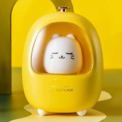 OSQI Veilleuse Lampe De Chevet Pour Enfants Cadeau De Fête Des Enfants Décoration De Chambre D'enfant Kawaii Baby Night Light Yellow Kitten Portable USB Charging Dimmable [Classe D'économie D'énergie A]