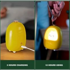 OSQI Veilleuse Lampe De Chevet Pour Enfants Cadeau De Fête Des Enfants Décoration De Chambre D'enfant Kawaii Baby Night Light Yellow Kitten Portable USB Charging Dimmable [Classe D'économie D'énergie A] -Lampe Soldes Boutique 65504142 5