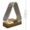 OSQI Lampe De Table De Chevet Triangle Nordique Lampe De Chevet Décorative LED Lampe Blanche Chaude Chargeur USB Bouton De Commande Avec Lumière Acrylique De Transmission Pour Chambre à Coucher Salon Table De Chevet Chambre De Bébé [Classe énergétique A+]