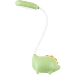 OSQI Lampe De Bureau Tactile USB Flexible Dinosaure, Lampe De Bureau LED à Col Flexible, Luminosité Réglable Pour La Lecture D'étude De Bureau, Vert