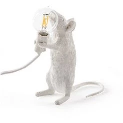 HEGUYEY Lampe à Poser Animal Rat Souris Blanc