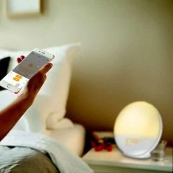 CSPARKV Réveil Lumière De Réveil Avec Simulation De Lever/coucher Du Soleil Double Alarme Veilleuse De Chevet Fonction Snooze Radio Fm 7 Sons Naturels 7 Atmosphères Colorées -Lampe Soldes Boutique 65663259 4