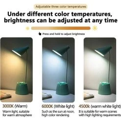 VICTORIA Lampe De Bureau, Lampe De Bureau LED 3 Modes D'éclairage Et Capteur Tactile, Lampe De Bureau Rotative à 360 Degrés à Intensité Variable Pour Lire, étudier, Travailler (vert) -Lampe Soldes Boutique 65750929 5