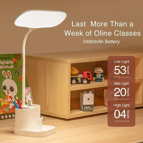 MONLY Lampe De Bureau LED Multifonctionnelle, Lampe De Bureau Pliable à Intensité Variable, Antidérapante Lisse, 3 Modes De Couleur, Lampe De Lecture Tactile Sans Fil Pour Livres De Chambre, Avec Port De Charge USB/porte-stylo, Lampe De Bureau De Protection Des 3 MONLY Lampe De Bureau LED Multifonctionnelle, Lampe De Bureau Pliable à Intensité Variable, Antidérapante Lisse, 3 Modes De Couleur, Lampe De Lecture Tactile Sans Fil Pour Livres De Chambre, Avec Port De Charge USB/porte-stylo, Lampe De Bureau De Protection Des – Image 3