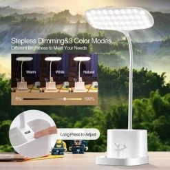 MONLY Lampe De Bureau LED Multifonctionnelle, Lampe De Bureau Pliable à Intensité Variable, Antidérapante Lisse, 3 Modes De Couleur, Lampe De Lecture Tactile Sans Fil Pour Livres De Chambre, Avec Port De Charge USB/porte-stylo, Lampe De Bureau De Protection Des 8 MONLY Lampe De Bureau LED Multifonctionnelle, Lampe De Bureau Pliable à Intensité Variable, Antidérapante Lisse, 3 Modes De Couleur, Lampe De Lecture Tactile Sans Fil Pour Livres De Chambre, Avec Port De Charge USB/porte-stylo, Lampe De Bureau De Protection Des -Lampe Soldes Boutique 65757429 4