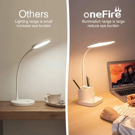 MONLY Lampe De Bureau LED Multifonctionnelle, Lampe De Bureau Pliable à Intensité Variable, Antidérapante Lisse, 3 Modes De Couleur, Lampe De Lecture Tactile Sans Fil Pour Livres De Chambre, Avec Port De Charge USB/porte-stylo, Lampe De Bureau De Protection Des 5 MONLY Lampe De Bureau LED Multifonctionnelle, Lampe De Bureau Pliable à Intensité Variable, Antidérapante Lisse, 3 Modes De Couleur, Lampe De Lecture Tactile Sans Fil Pour Livres De Chambre, Avec Port De Charge USB/porte-stylo, Lampe De Bureau De Protection Des – Image 5