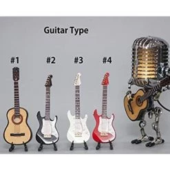 EINEMGELD Microphone Robot Lampe Guitare, Rétro Cool Mignon Fun Steampunk Table De Chevet Lampe De Bureau, Pour Chambre, Bar, Restaurant (B) 7 EINEMGELD Microphone Robot Lampe Guitare, Rétro Cool Mignon Fun Steampunk Table De Chevet Lampe De Bureau, Pour Chambre, Bar, Restaurant (B) -Lampe Soldes Boutique 65758055 3