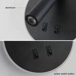 KAEJYIUT Feux De Chevet Led Lampe Murale Hotel Intérieur Lumières Mural Lit Lampe Murale Couloir Avec Interrupteur Noir 3W + 9W (Rond) 7 KAEJYIUT Feux De Chevet Led Lampe Murale Hotel Intérieur Lumières Mural Lit Lampe Murale Couloir Avec Interrupteur Noir 3W + 9W (Rond) -Lampe Soldes Boutique 65875453 3