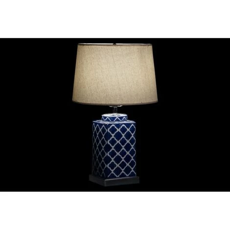 BRICOMARTEAU Lampe De Bureau DKD Home Decor Mosaïque Porcelaine Bleu Polyester Blanc (35 X 35 X 57 Cm) 2 BRICOMARTEAU Lampe De Bureau DKD Home Decor Mosaïque Porcelaine Bleu Polyester Blanc (35 X 35 X 57 Cm) – Image 2