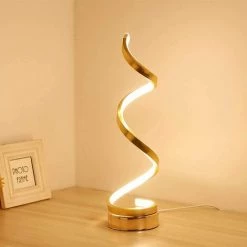 MEZHENG Lampe De Table En Spirale, Lampe De Chevet Eye Care, Or