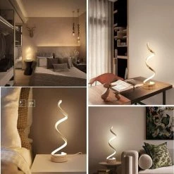 MEZHENG Lampe De Table En Spirale, Lampe De Chevet Eye Care, Or -Lampe Soldes Boutique 66137262 4