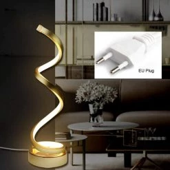 MEZHENG Lampe De Table En Spirale, Lampe De Chevet Eye Care, Or -Lampe Soldes Boutique 66137262 5