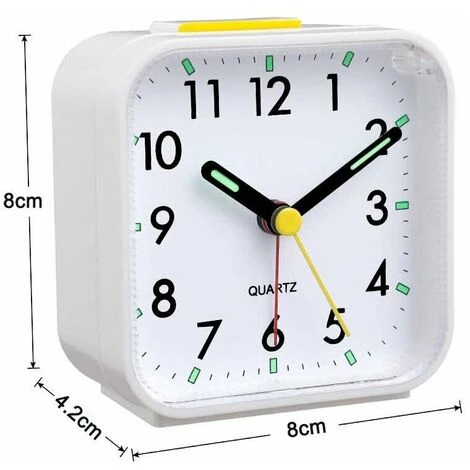 NAXUNNN Réveil Analogique Silencieux Sans Tictac, Réveil En Douceur, Bips Sonores, Augmentation Du Volume, Fonctions De Répétition Et D'éclairage à Piles, Réglage Facile, Blanc 5 NAXUNNN Réveil Analogique Silencieux Sans Tictac, Réveil En Douceur, Bips Sonores, Augmentation Du Volume, Fonctions De Répétition Et D'éclairage à Piles, Réglage Facile, Blanc – Image 5