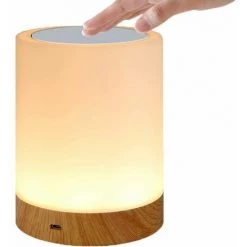 FVO Lampe Tactile Led Pour Chambre À Coucher, Salon, Bureau - Lampe De Chevet Avec Capteur Rvb Changeant De Couleur - Port De Charge Usb