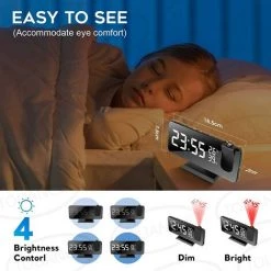 EINEMGELD Réveil à Projection Réveil Double Avec Connexion USB, Affichage LED -Lampe Soldes Boutique 66333192 4