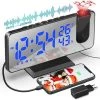 EINEMGELD Réveil à Projection Réveil Double Avec Connexion USB, Affichage LED