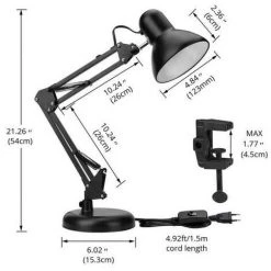 LINKLIFE™ Lampe De Bureau Architecte E27 Avec Pince, Ampoule Non Incluse, Lampe Bureau Noire Articul¨¦e, Lampe De Bureau Industrielle 40W -Lampe Soldes Boutique 66647171 3