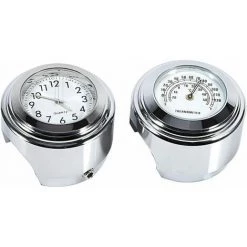 CSPARKV Montre De Guidon De Moto, 7/8 Pouces étanche Pour Guidon De Moto, Horloge Numérique Et Thermomètre, Température, Blanc, Thermomètre, Moto Harley Modifié 22-25 Mm, Horloge De Moto, Montre De Guidon, Heure, Température, Visage Blanc
