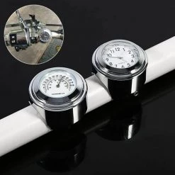 CSPARKV Montre De Guidon De Moto, 7/8 Pouces étanche Pour Guidon De Moto, Horloge Numérique Et Thermomètre, Température, Blanc, Thermomètre, Moto Harley Modifié 22-25 Mm, Horloge De Moto, Montre De Guidon, Heure, Température, Visage Blanc -Lampe Soldes Boutique 66767901 4