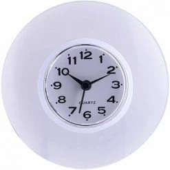 CSPARKV Horloge De Salle De Bain Avec Ventouse - Horloge De Douche Murale à Suspendre, étanche - Horloge Blanche, Silencieuse Et Moderne Mini Horloge De Salle De Bain étanche Autocollant électronique Horloge Anti-buée Cuisine Ventouse Horloge 8,5 * 3,5 Blanc 2pcs