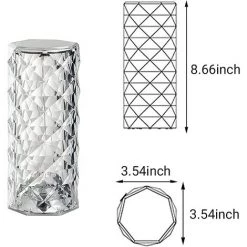 AOUGO Lampe De Table Crystal Diamond, Lampes De Chevet Avec Contrôle Tactile, 3 Couleurs D'éclairage Réglables Par USB Rechargeable, Lampe De Nuit Décorative En Cristal Pour Chambre, Salon, Bureau Et Bureau 8 AOUGO Lampe De Table Crystal Diamond, Lampes De Chevet Avec Contrôle Tactile, 3 Couleurs D'éclairage Réglables Par USB Rechargeable, Lampe De Nuit Décorative En Cristal Pour Chambre, Salon, Bureau Et Bureau -Lampe Soldes Boutique 66963492 4