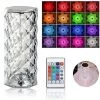 DONTODENT Lampe De Table En Cristal De Diamant, 16 Couleurs Usb Charge Lampe Tactile Veilleuse De Chevet Avec Télécommande