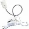 LLOVE Spot E27 Pince Pour Lampe De Lecture Au Lit, AC 230V, Câble Douille Clipsable Avec Interrupteur, Lampe Pince E27 Clip Lampe Col De Cygne Flexible Pour Acquarium Plante Miroir (Blanc, Sans Ampoule)