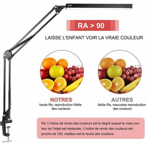 LLOVE Lampe De Bureau LED, 10W Lampe De Table Architecte Pliable Avec Clamp, Bras Pivotant En Métal,Atténuation Et Température De Couleur Réglable (Noir) 3 LLOVE Lampe De Bureau LED, 10W Lampe De Table Architecte Pliable Avec Clamp, Bras Pivotant En Métal,Atténuation Et Température De Couleur Réglable (Noir) – Image 3
