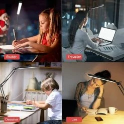 LLOVE Lampe De Bureau LED, 10W Lampe De Table Architecte Pliable Avec Clamp, Bras Pivotant En Métal,Atténuation Et Température De Couleur Réglable (Noir) 8 LLOVE Lampe De Bureau LED, 10W Lampe De Table Architecte Pliable Avec Clamp, Bras Pivotant En Métal,Atténuation Et Température De Couleur Réglable (Noir) -Lampe Soldes Boutique 67631567 4