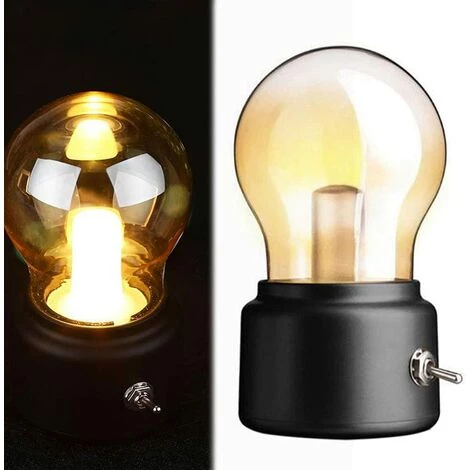 LLOVE Veilleuse Rétro USB Rechargeable LED Ampoule De Bureau Lampe Portable LED Vintage Ampoule Rechargeable Veilleuse USB Charge Lampe De Bureau Pour Chambre Bureau De Chevet (noir) 4 LLOVE Veilleuse Rétro USB Rechargeable LED Ampoule De Bureau Lampe Portable LED Vintage Ampoule Rechargeable Veilleuse USB Charge Lampe De Bureau Pour Chambre Bureau De Chevet (noir) – Image 4