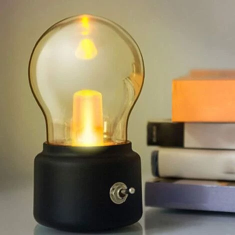 LLOVE Veilleuse Rétro USB Rechargeable LED Ampoule De Bureau Lampe Portable LED Vintage Ampoule Rechargeable Veilleuse USB Charge Lampe De Bureau Pour Chambre Bureau De Chevet (noir) 5 LLOVE Veilleuse Rétro USB Rechargeable LED Ampoule De Bureau Lampe Portable LED Vintage Ampoule Rechargeable Veilleuse USB Charge Lampe De Bureau Pour Chambre Bureau De Chevet (noir) – Image 5