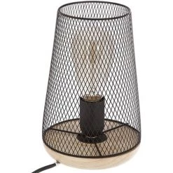 ATMOSPHERA Lampe à Poser En Fer Bois - H. 23 Cm - - Noir