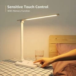 LLOVE Lampe De Bureau LED 10W Avec 3 Modes De Couleur Et 5 Niveaux De Luminosité , Protection Des Yeux, Angle D’Éclairage Réglable, Contrôle Tactile Pour Lecture Travail Étude -Lampe Soldes Boutique 67862341 3