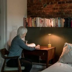 LLOVE Lampe De Table LED Sans Fil Dimmable En Aluminium, Lampe De Bureau Pour Usage Intérieur/extérieur, Restaurant En Batterie Rechargeable 6000 MAh H34 Cm Plug USB (doré). -Lampe Soldes Boutique 67915301 5