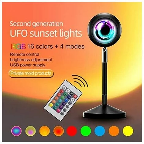 LLOVE Sunset Projection Lamp, Rotation à 180 Degrés Lumière De Coucher De Soleil,16 Couleurs Lampe De Projection, Chambre à Coucher éclairage,Nuit Romantique Coucher De Soleil Pour Mariage 3 LLOVE Sunset Projection Lamp, Rotation à 180 Degrés Lumière De Coucher De Soleil,16 Couleurs Lampe De Projection, Chambre à Coucher éclairage,Nuit Romantique Coucher De Soleil Pour Mariage – Image 3