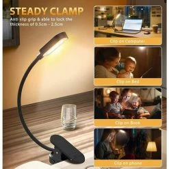 LLOVE Lampe De Lecture 9 LED Liseuse Lampe Clip Rechargeable 9 Modes De Luminosité Et 3 Température De Couleur, 360°Cou Flexible Lampe Pince Pour Lit, Livre, Mini Veilleuse Pour Nuit Et Lampe De Chevet 9 LLOVE Lampe De Lecture 9 LED Liseuse Lampe Clip Rechargeable 9 Modes De Luminosité Et 3 Température De Couleur, 360°Cou Flexible Lampe Pince Pour Lit, Livre, Mini Veilleuse Pour Nuit Et Lampe De Chevet -Lampe Soldes Boutique 67915477 5
