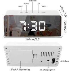 QERSTA Reveil Pile Réveil électronique Avec Miroir Maquillage, Affichage Date, Température, Réveil Enfant Snooze, Mode En Veille, Luminosité Réglable, Alimenté Par Batterie(Nouvelle Version) 8 QERSTA Reveil Pile Réveil électronique Avec Miroir Maquillage, Affichage Date, Température, Réveil Enfant Snooze, Mode En Veille, Luminosité Réglable, Alimenté Par Batterie(Nouvelle Version) -Lampe Soldes Boutique 67962196 4