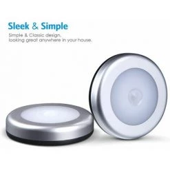 LLOVE Rails De Spots Lampe Détecteur De Mouvement, Lampe LED Detecteur Placard, Lampe Escalier, Lampe D'armoire, Alimenté Par Batterie, Pour Escalier, Armoires, Placards, Facilité D'installation - 3 Pack, Argent -Lampe Soldes Boutique 68014119 3