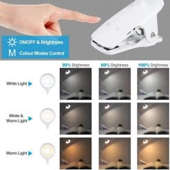 LLOVE 24 LED Lampe De Lecture, 9 Réglages Différents Eye Protect Lampe à Pince Pour Livre, Lampe De Lecture Rechargeable USB, Lampe De Bureau à Pince à Commande Tactile 7 LLOVE 24 LED Lampe De Lecture, 9 Réglages Différents Eye Protect Lampe à Pince Pour Livre, Lampe De Lecture Rechargeable USB, Lampe De Bureau à Pince à Commande Tactile -Lampe Soldes Boutique 68310577 3