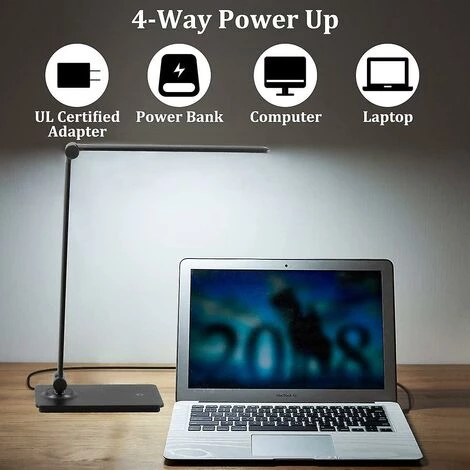 WIAN Lampe De Bureau LED, Lampe De Bureau Réglable à Bras Réglable, Lampe De Bureau Pliable Pour Bureau, Chambre à Coucher, étude De Bureau, Noir 4 WIAN Lampe De Bureau LED, Lampe De Bureau Réglable à Bras Réglable, Lampe De Bureau Pliable Pour Bureau, Chambre à Coucher, étude De Bureau, Noir – Image 4