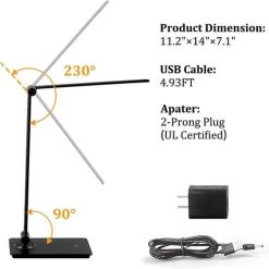 WIAN Lampe De Bureau LED, Lampe De Bureau Réglable à Bras Réglable, Lampe De Bureau Pliable Pour Bureau, Chambre à Coucher, étude De Bureau, Noir 9 WIAN Lampe De Bureau LED, Lampe De Bureau Réglable à Bras Réglable, Lampe De Bureau Pliable Pour Bureau, Chambre à Coucher, étude De Bureau, Noir -Lampe Soldes Boutique 68350532 5