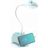 LLOVE Lampe De Bureau Enfant, Lampe De Bureau LED Tactile Dimmable 3 Niveaux De Luminosité Rechargeable Animal Desk Lamp Sans Fil , Porte-Stylo Et Support - Bleu
