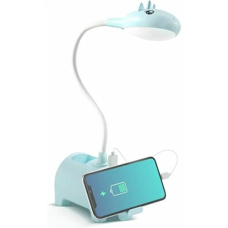 LLOVE Lampe De Bureau Enfant, Lampe De Bureau LED Tactile Dimmable 3 Niveaux De Luminosité Rechargeable Animal Desk Lamp Sans Fil , Porte-Stylo Et Support - Bleu 1 LLOVE Lampe De Bureau Enfant, Lampe De Bureau LED Tactile Dimmable 3 Niveaux De Luminosité Rechargeable Animal Desk Lamp Sans Fil , Porte-Stylo Et Support - Bleu