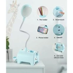 LLOVE Lampe De Bureau Enfant, Lampe De Bureau LED Tactile Dimmable 3 Niveaux De Luminosité Rechargeable Animal Desk Lamp Sans Fil , Porte-Stylo Et Support - Bleu 9 LLOVE Lampe De Bureau Enfant, Lampe De Bureau LED Tactile Dimmable 3 Niveaux De Luminosité Rechargeable Animal Desk Lamp Sans Fil , Porte-Stylo Et Support - Bleu -Lampe Soldes Boutique 68573550 5
