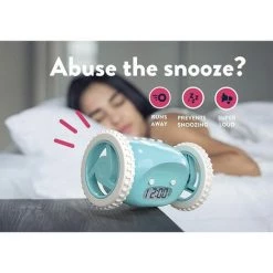 QERSTA Réveil Matin Roulant | Tres Fort Pour Le Gros Dormeurs (Robot Pour Le Chambre Adultes Et Les Enfants) , Amusant, Sauteur, Chasse, Fuir, Bouge, Qui Roule (Bleu) -Lampe Soldes Boutique 68602950 4