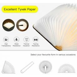 Lampe De Chevet DENUOTOP Port USB Rechargeable LED Mini Livre Pliant Forme De Lumière Modifiable Portable Bureau Sol Plafond Lampe De Chevet Pratique Et Beau Luminaire Utilisation Intérieure Noël Cadeau Idéal -Lampe Soldes Boutique 68690315 5