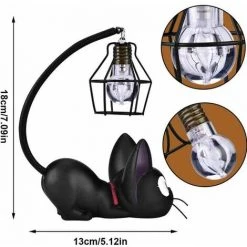 MONLY Lampe De Chevet .Lampe En Résine Kiki Cat ， Lampe Chat Anime ， Lampes De Chevet Pour La Lecture ， Décorez? Veilleuse De Jardin Familial (abat-jour En Fil De Fer) -Lampe Soldes Boutique 68770501 3