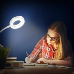 MONLY Lampe De Bureau Pince 48 LEDs Lampe De Lecture Clipsable Luminosité Réglable Lampe Pince Pour Lit Lampe Bureau Led USB Pour étude Et Travail, Blanc [Classe énergétique A++] -Lampe Soldes Boutique 68771255 5