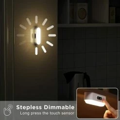 MONLY Lampe De Placard LED Dimmable Rechargeable 2000mAh Sans Fil, Bande Lumineuse Led Avec 5 Couleurs D'Eclairage Pour Armoire Placard Cuisine -Lampe Soldes Boutique 68771989 3